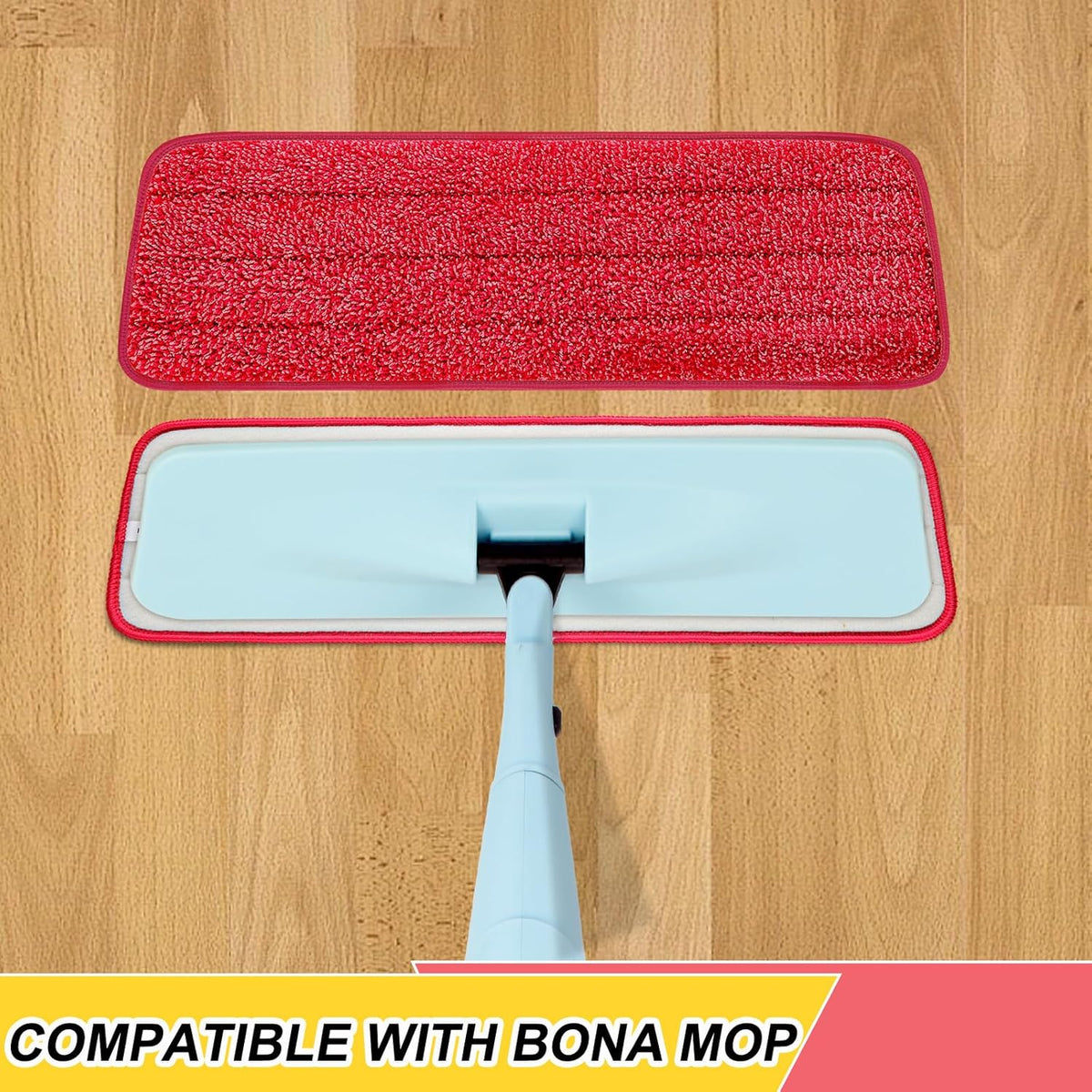 8 Pack 16.5 inch Reusable Mop Pads Microfiber Spray Mop Replacement Heads for Wet/Dry Mops