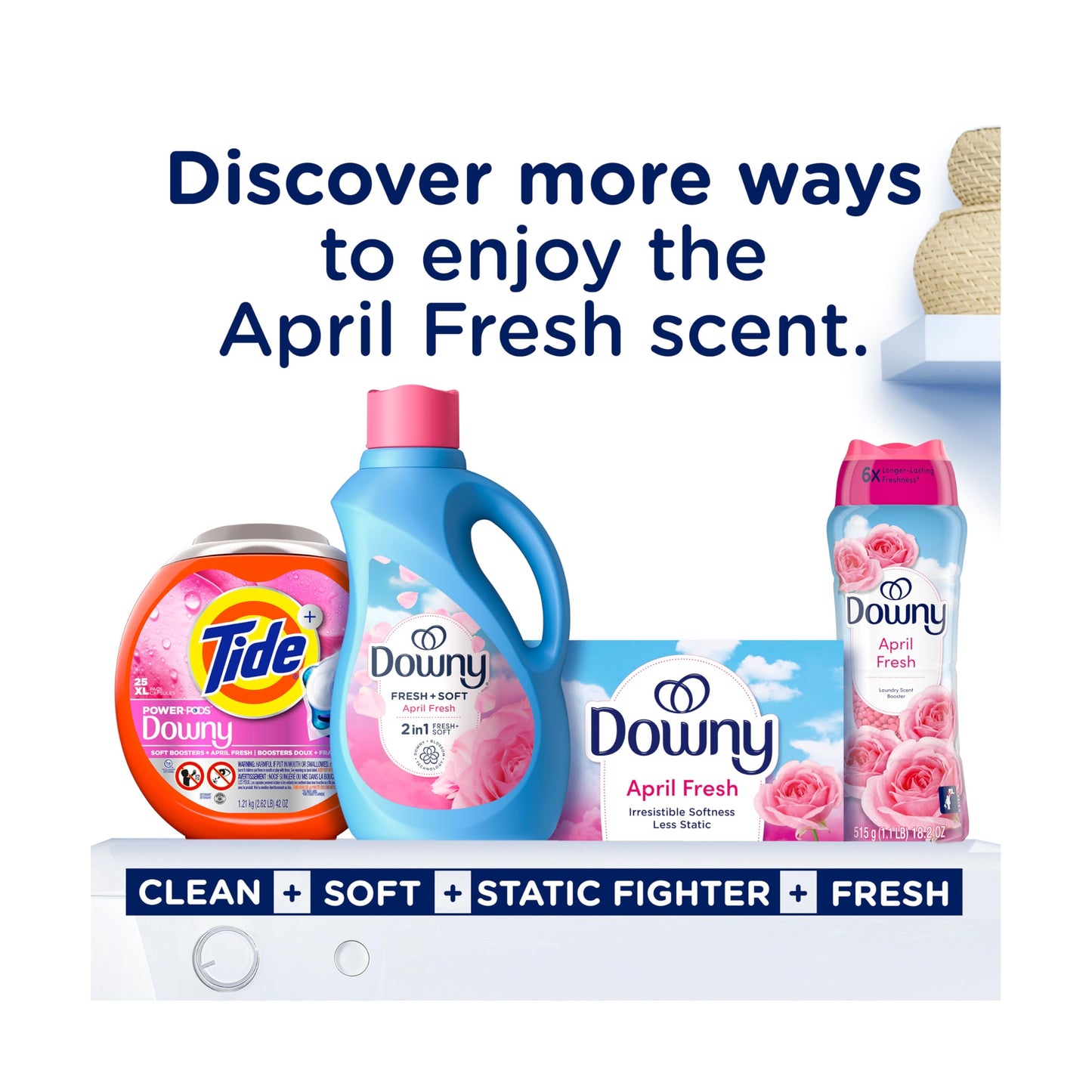 Downy Fabric Softener Liquid, April Fresh Scent, 111 fl oz, 150 Loads