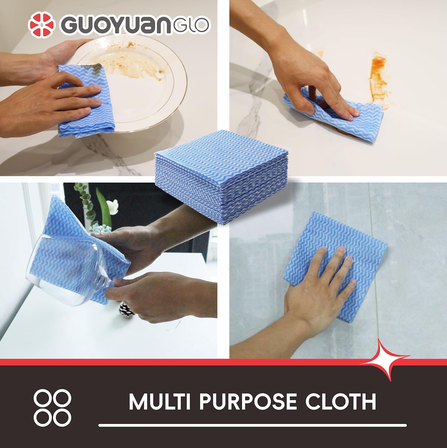 Disposable Cleaning Cloths Reusable Dsih Cloths for Kitchen Disposable Dish Rag Dry Fast 11.8x11.8