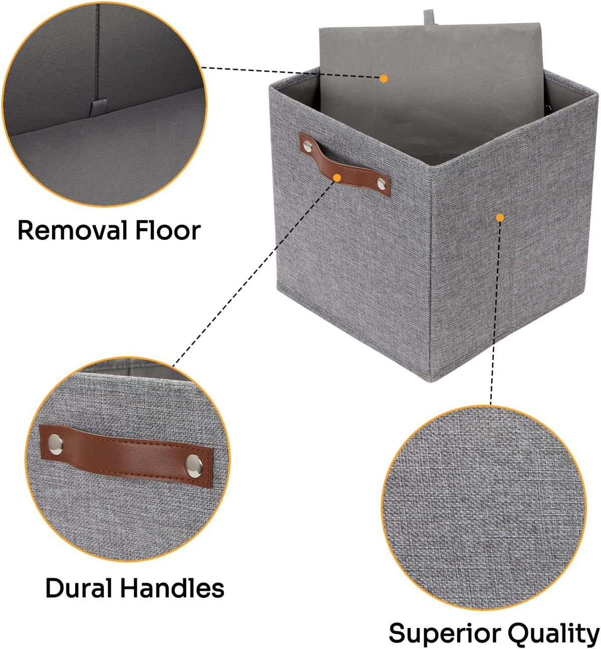 DULLEMELO 11x11 Cube Collapsible Fabric Storage Bins for Shelf Organizing, Toy Square Bins, Kids
