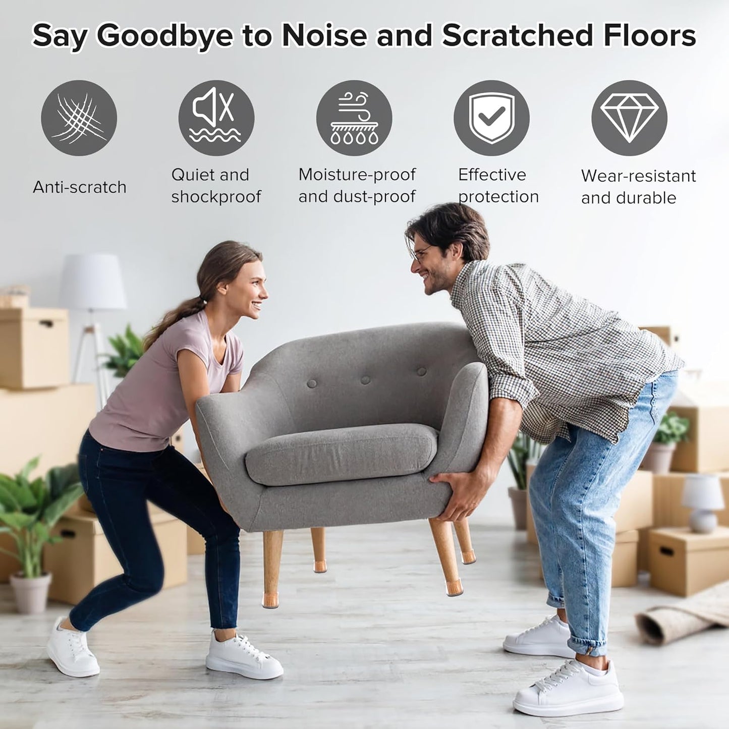 24PCS Upgraded Silicone Chair Leg Floor Protectors for Hardwood Floors, Furniture Sliders for Chair