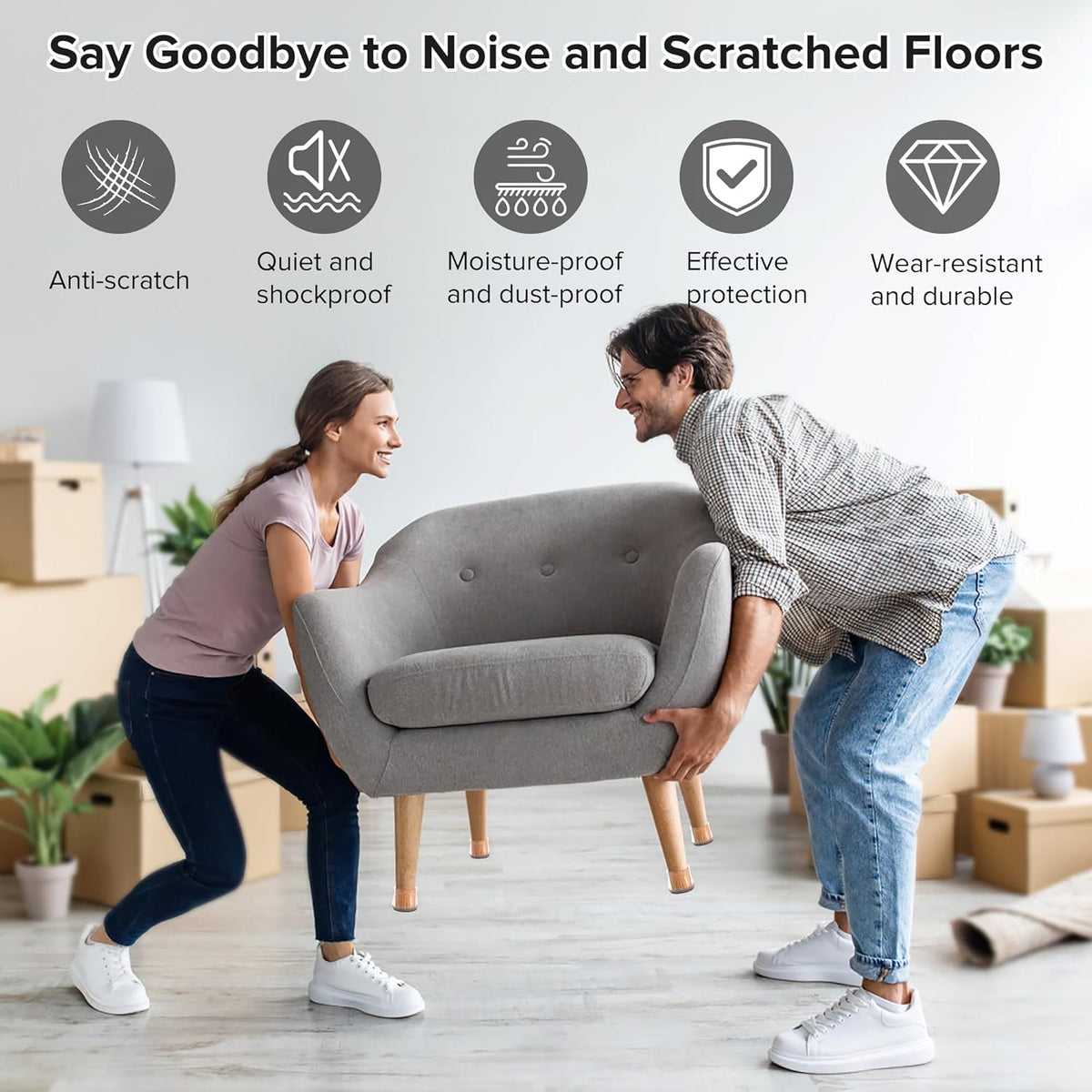 24PCS Upgraded Silicone Chair Leg Floor Protectors for Hardwood Floors, Furniture Sliders for Chair