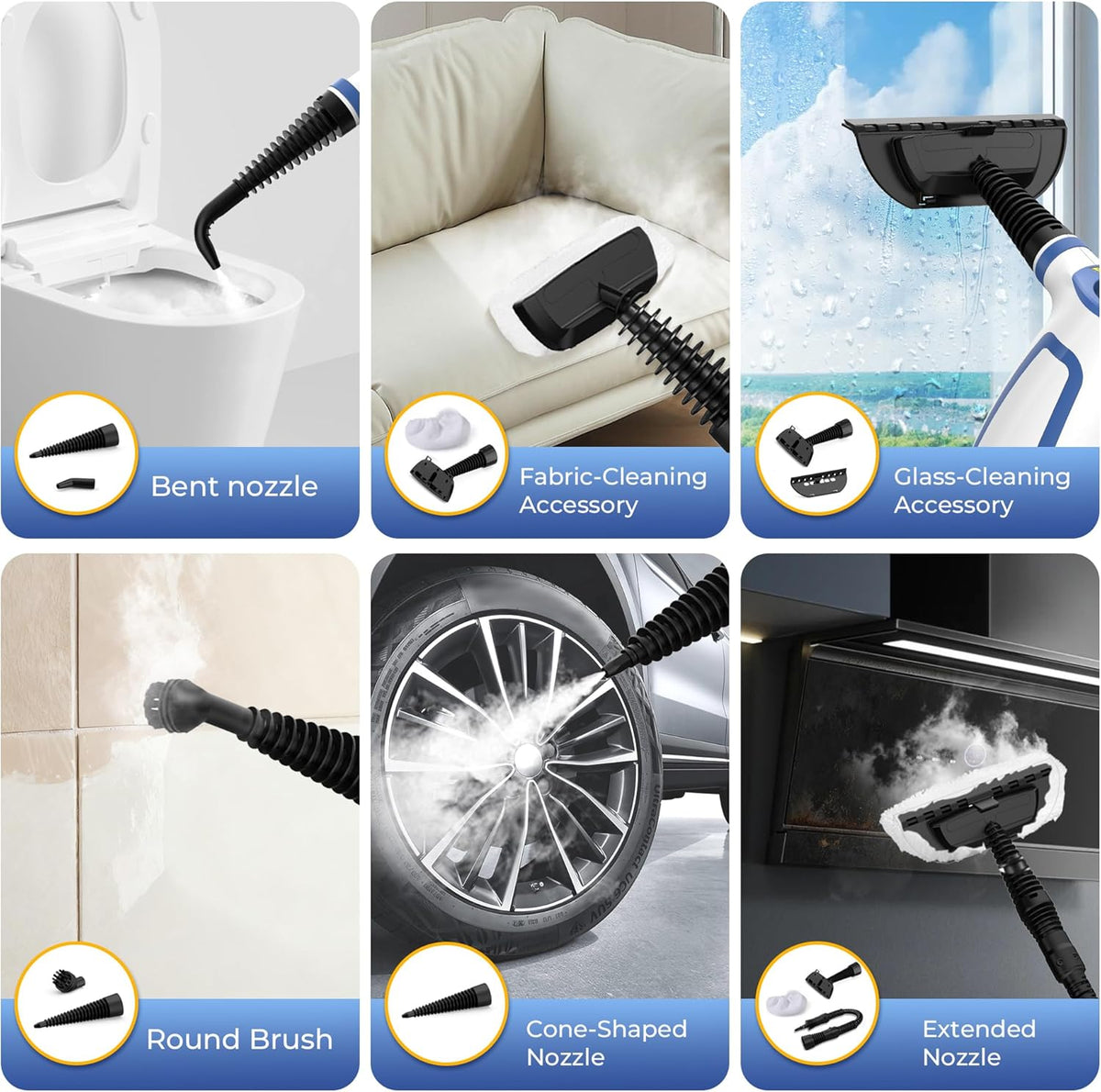 Steam Cleaner, Handheld Steam Cleaner for Home, Pressurized Steamer for Cleaning Carpet, Floor