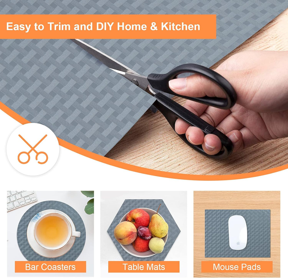 Shelf Liners for Kitchen Cabinets Refrigerator Liners Waterproof & Oil-Proof Kitchen Cupboard Liner