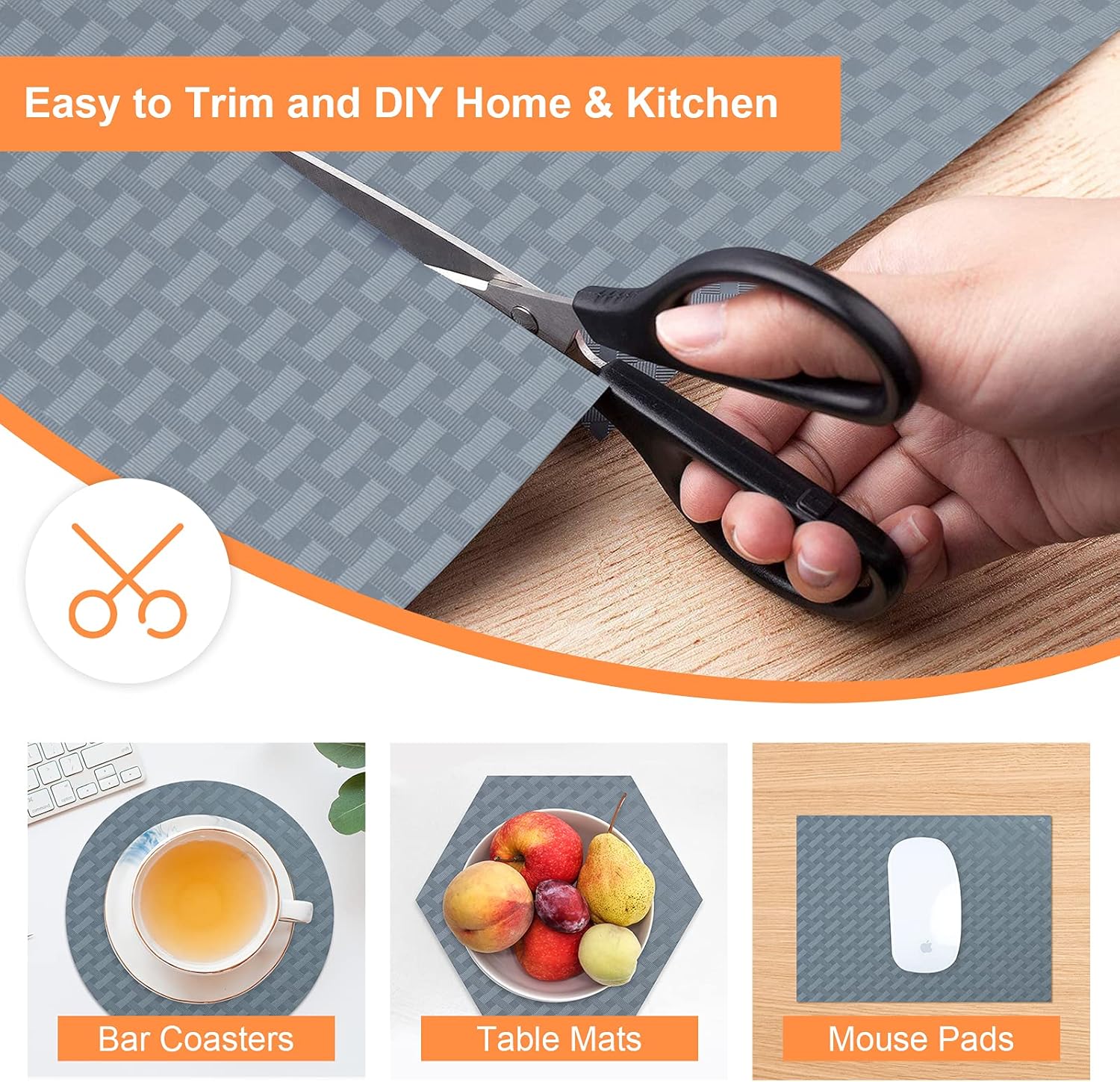 Shelf Liners for Kitchen Cabinets Refrigerator Liners Waterproof & Oil-Proof Kitchen Cupboard Liner