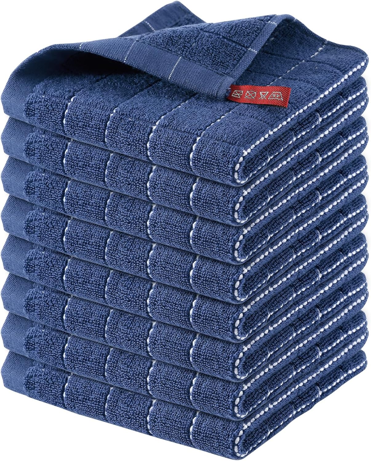 Homaxy 100% Cotton Terry Kitchen Dish Cloths, Ultra Soft and Absorbent Dish Towels for Kitchen