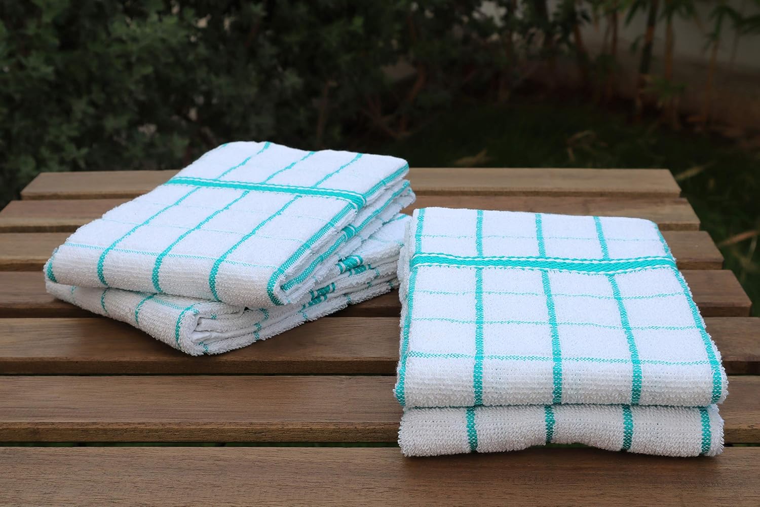 AMOUR INFINI Terry Cotton Kitchen Towels 4-Pack - Large 18 x 28 Inch, Absorbent & Soft Dish Towel