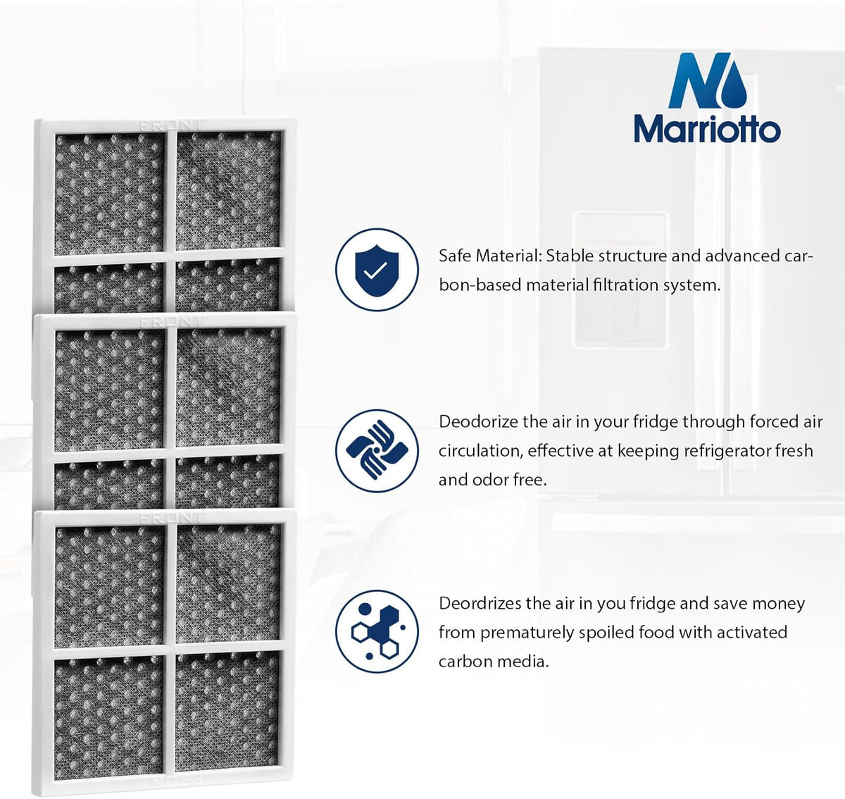 MARRIOTTO LT120F Refrigerator Air Filter Replacement for LG LT120F, Kenmore Elite 469918, 9918