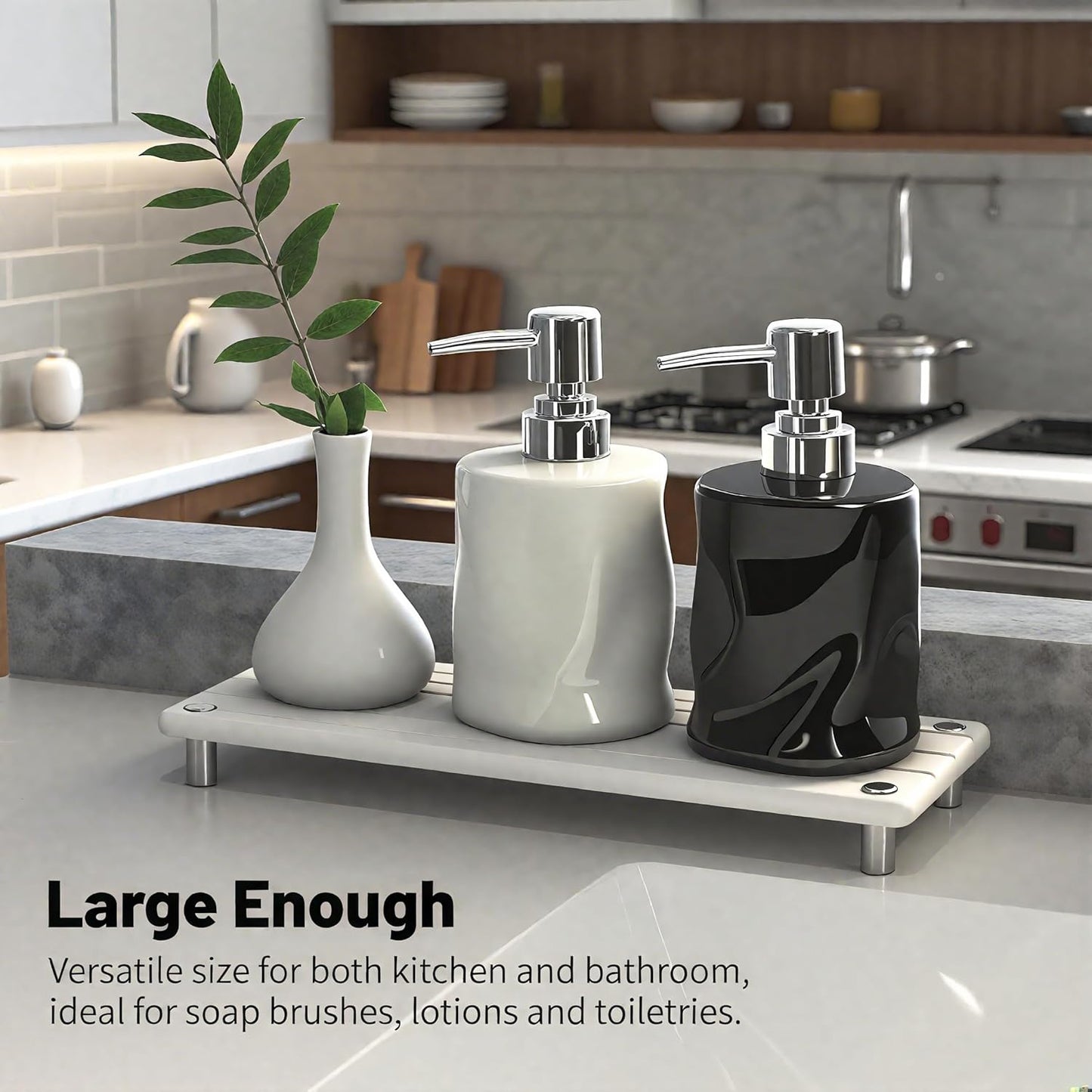 Quick Dry Sink Caddy Kitchen Sink Organizer, Water Absorbing Stone Tray for Sink, Stone Drying