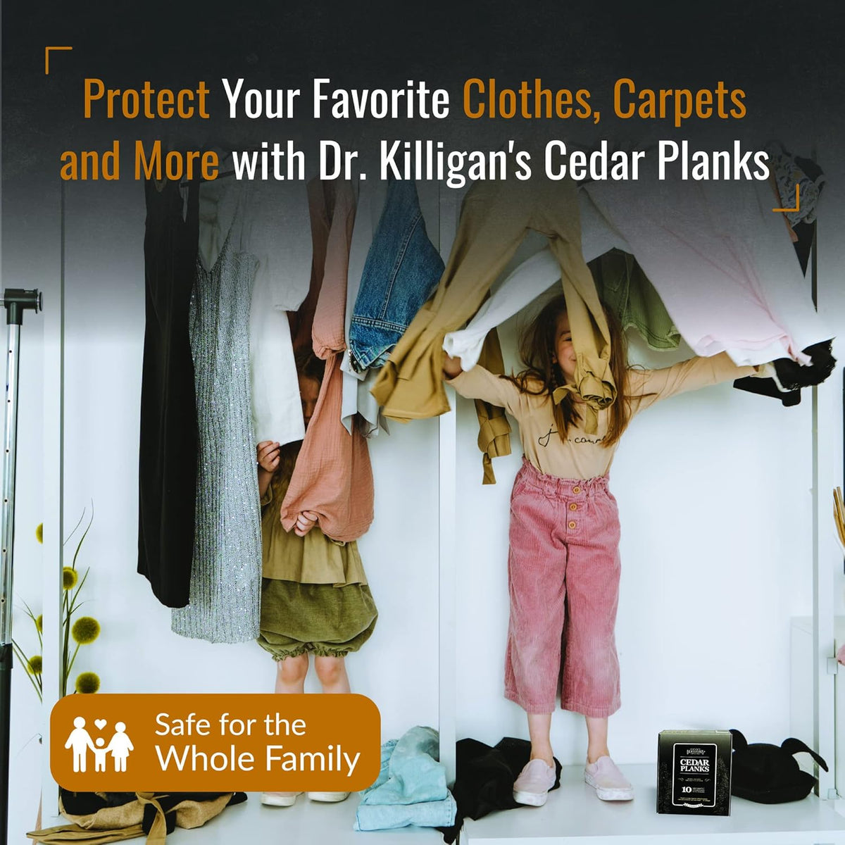 Dr. Killigan's Cedarwood Planks - Cedar Blocks for Clothes Storage, Great Alternative to Moth Balls