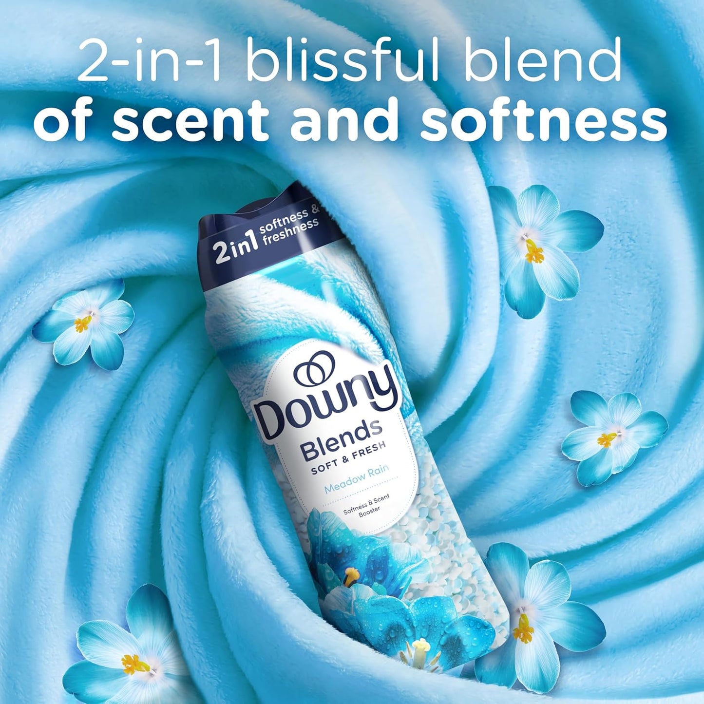 Downy Blends In-Wash Laundry Scent Booster Beads, Meadow Rain Scent, 24.5 OZ, Fabric Sottener Beads