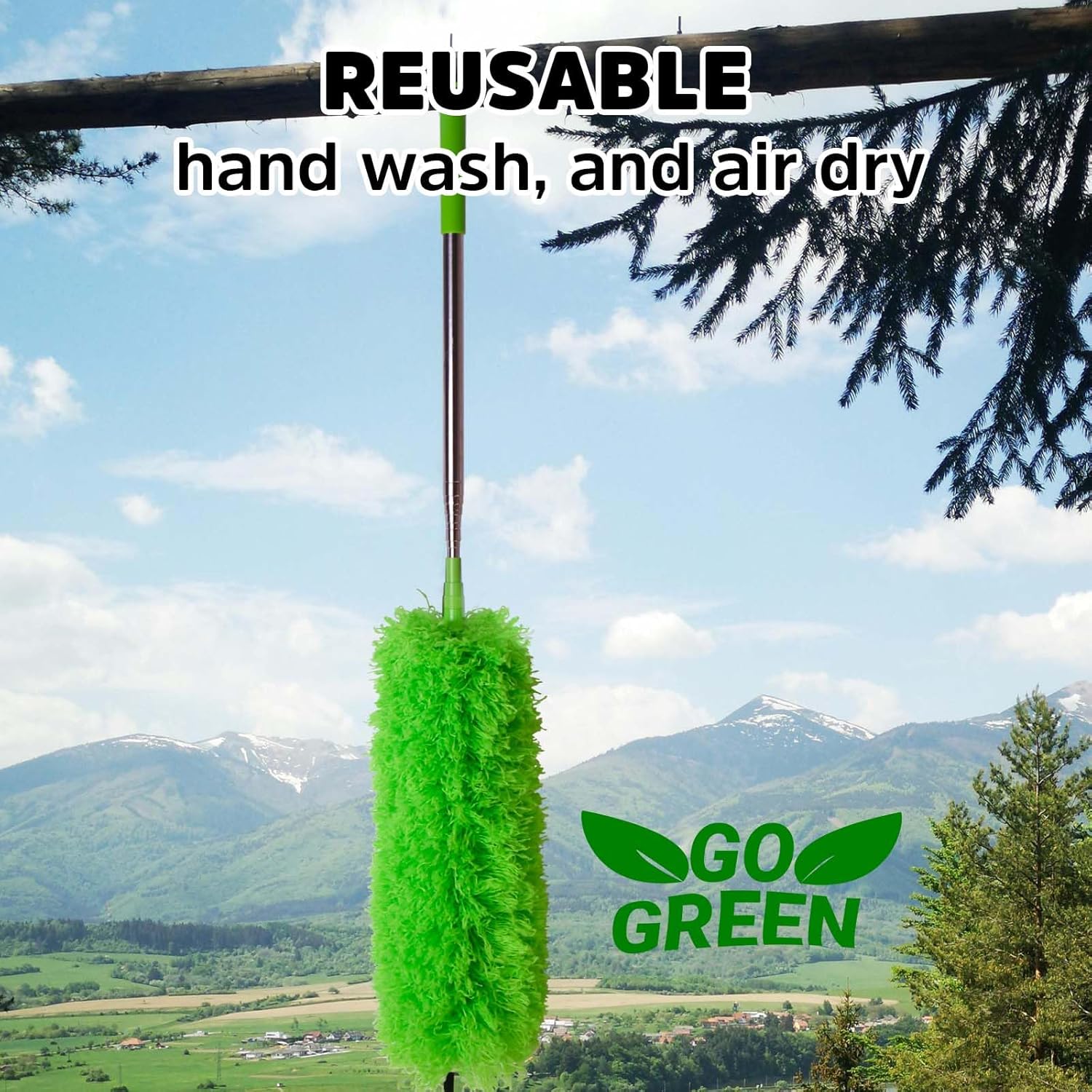 Ceiling Fan Cleaner Duster, Bafezoze Extendable Long Duster for High Ceilings, Telescoping Tall