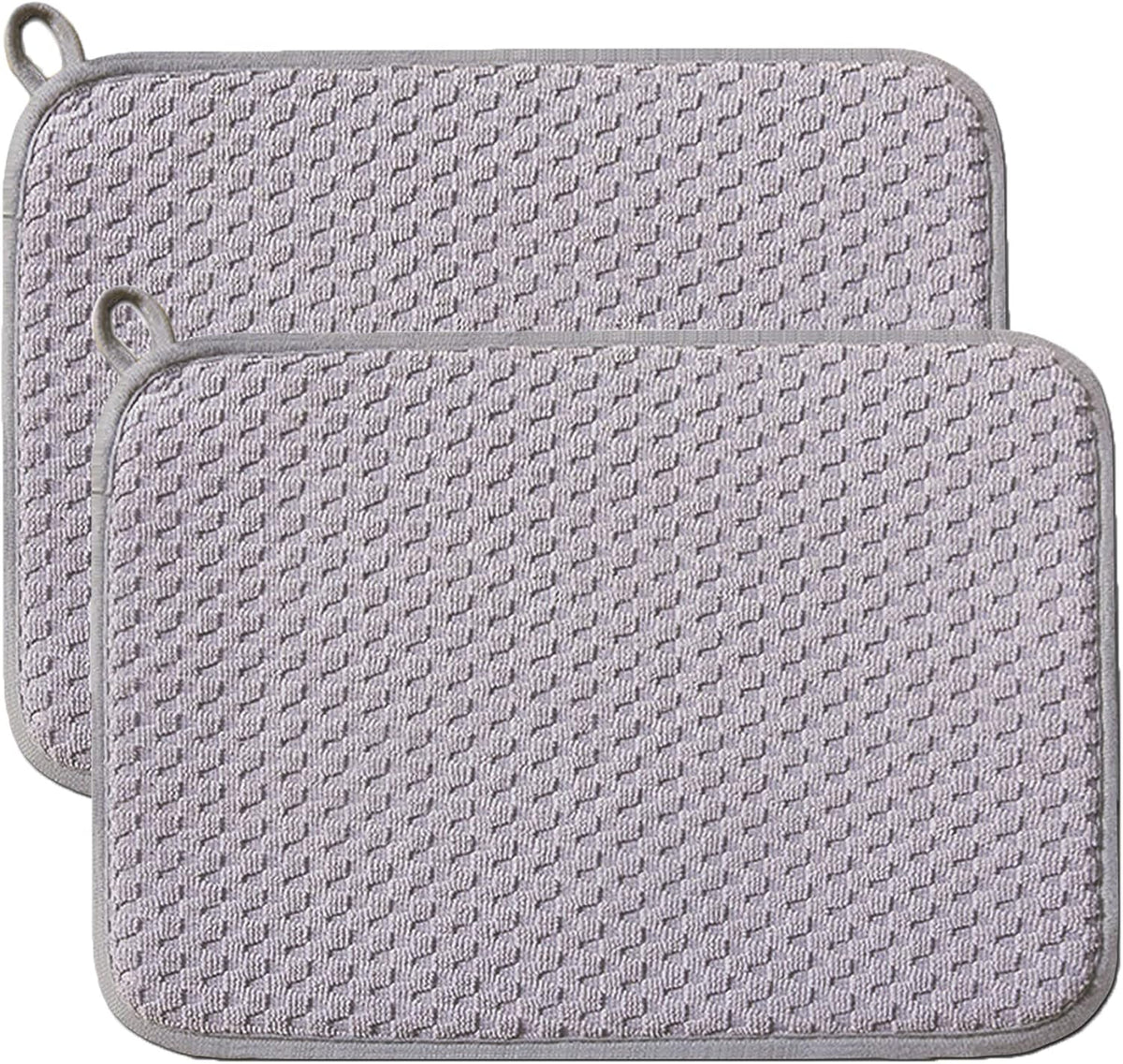 Dish Drying Mats for Kitchen Counter 2 Pack, Dish Drying Pads Absorbent, Washable Microfiber Dishes