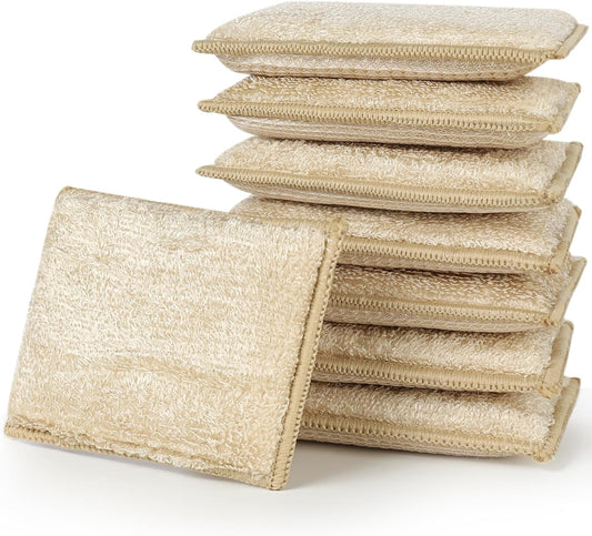 JEBBLAS Bamboo Natural Absorbent Sponges Kitchen Cleaning Sponges Reusable Dish Washing Sponges