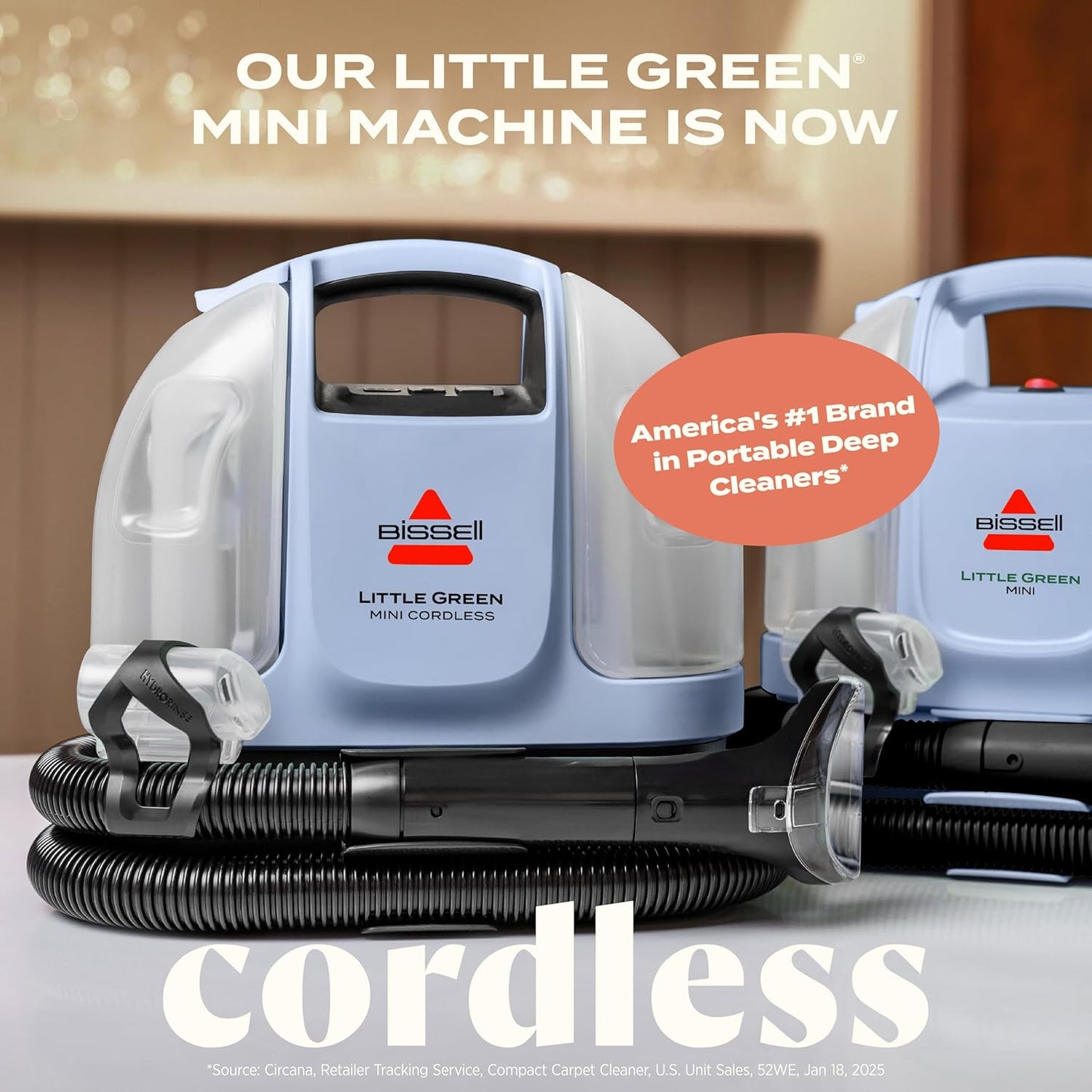 BISSELL Little Green Mini Cordless Portable Carpet and Upholstery Deep Cleaner, Car/Auto Detailer
