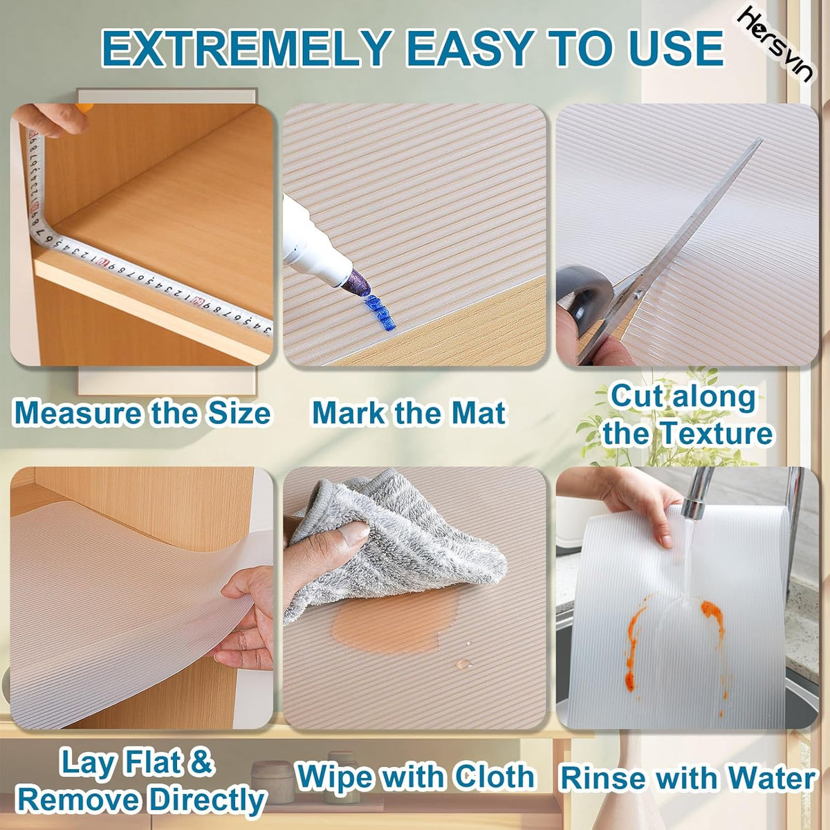 Shelf Liners 22 in x 20 ft EVA Drawer Mats, Non-Adhesive Cupboard Protector, Kitchen Cabinet Lining