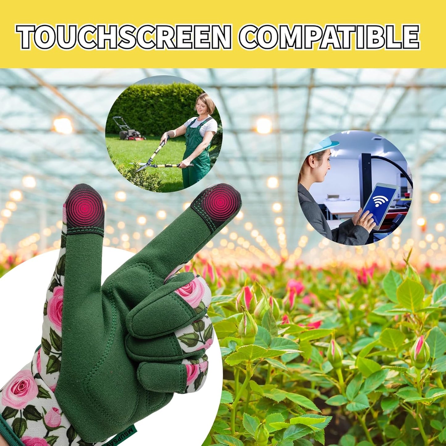 Thorn Proof&Puncture Resistant Gardening Gloves with Grip,Garden Gloves for Women, Leather Work