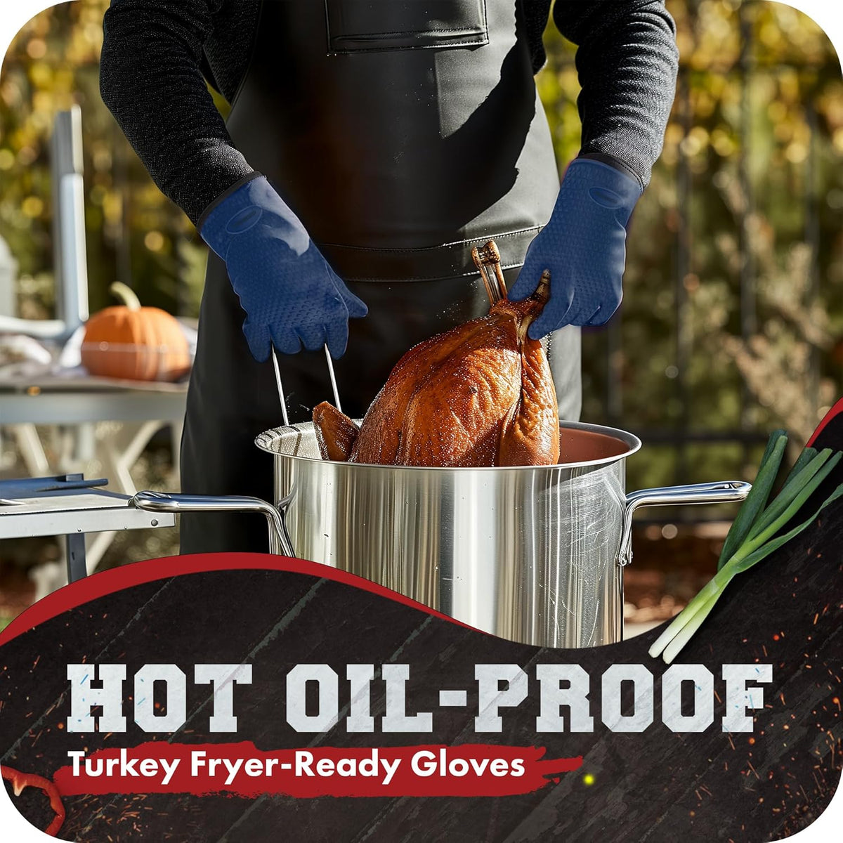 KITCHEN PERFECTION XL Silicone Smoker Oven Gloves-Extreme Heat Resistant BBQ Gloves-Handle Hot Food