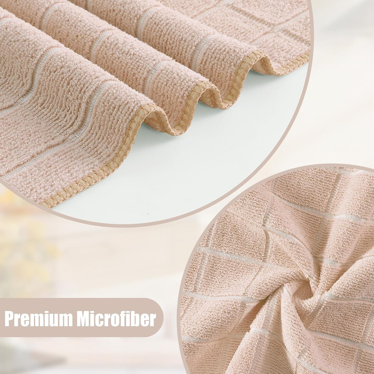 Homaxy Microfiber Kitchen Towels and Dishcloths Set, 12 Pack Soft and Absorbent Dish Hand Towels