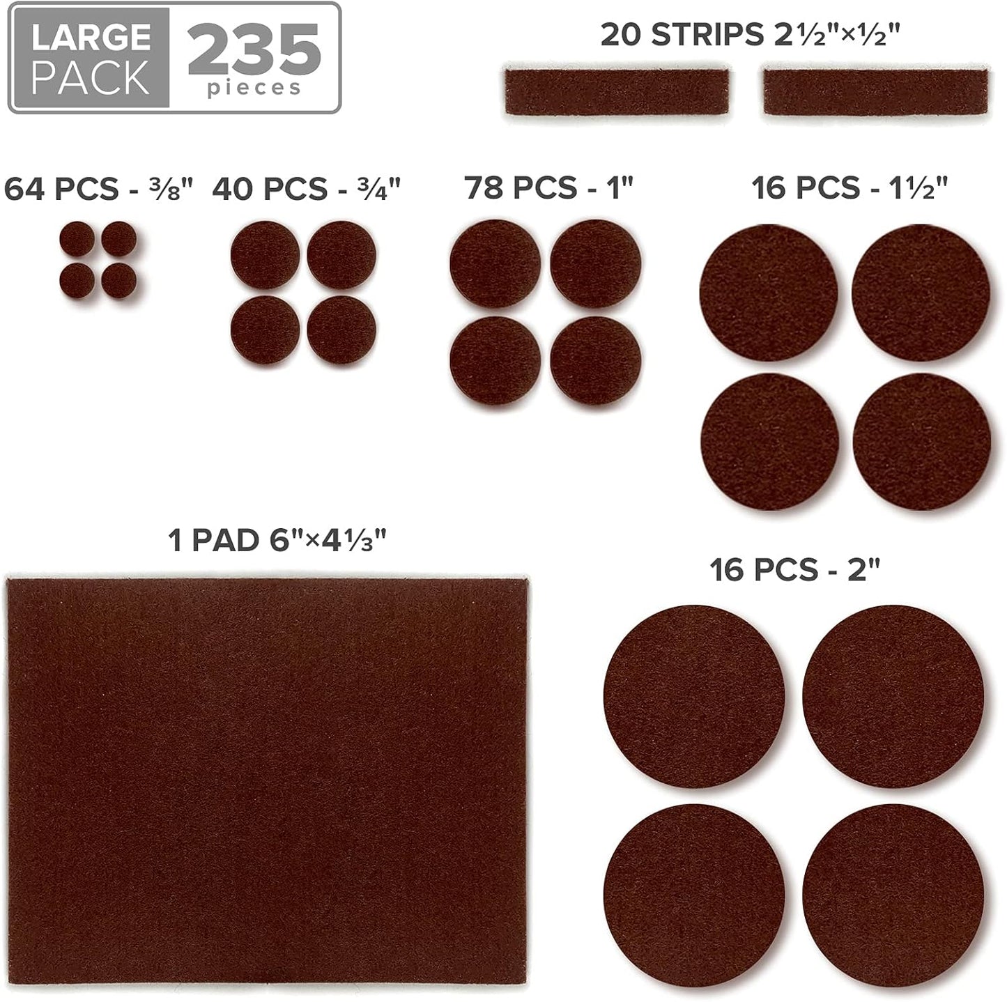 Felt Furniture Pads X-PROTECTOR 235 PCS Premium Furniture Pads - Felt Pads Furniture Feet Best Wood