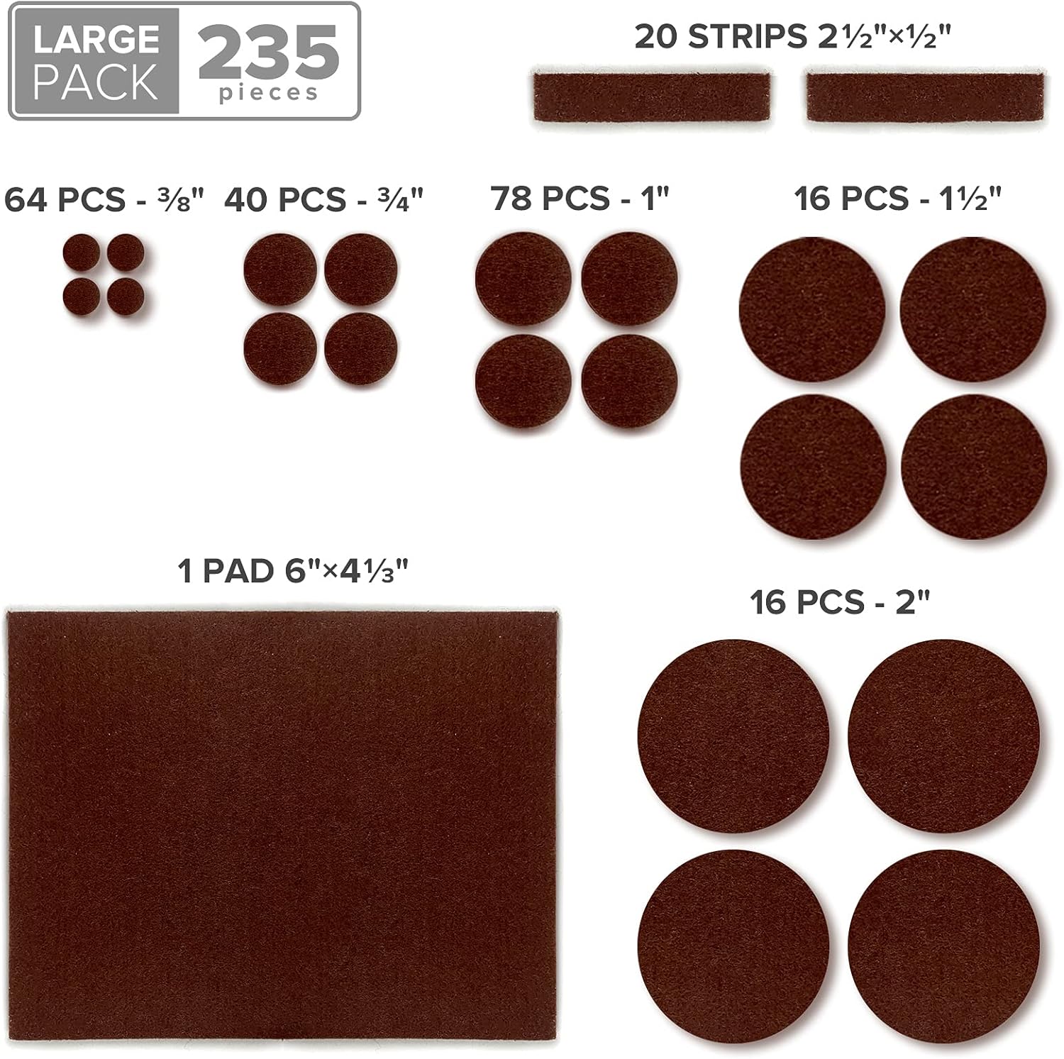Felt Furniture Pads X-PROTECTOR 235 PCS Premium Furniture Pads - Felt Pads Furniture Feet Best Wood