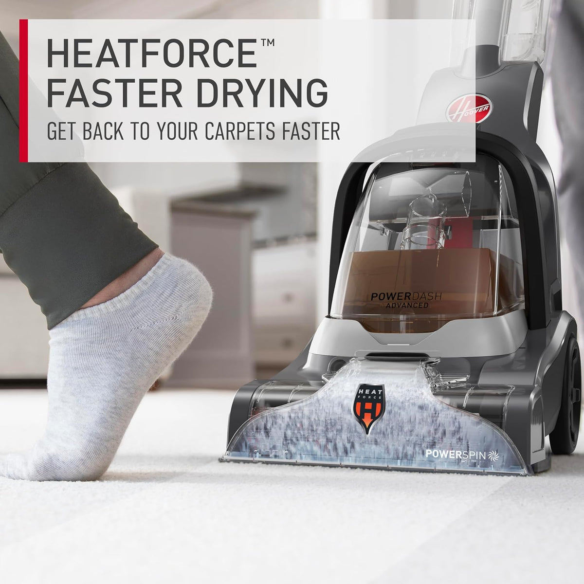 Hoover PowerDash Pet Advanced Compact Carpet Cleaner Machine with Above Floor Cleaning, Lightweight