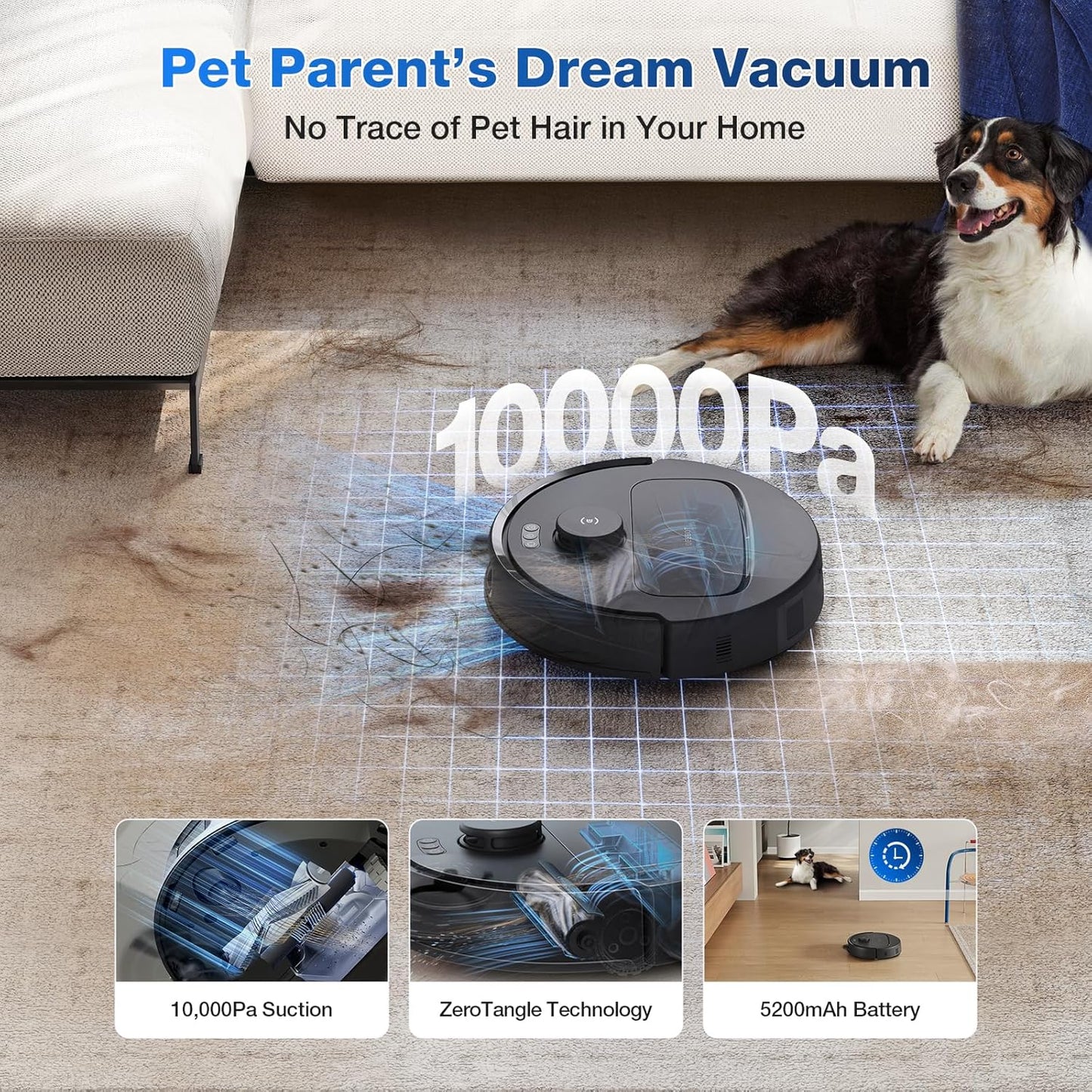 ECOVACS DEEBOT N30 Omni Robot Vacuum and Mop, 10000Pa Suction, TruEdge Adaptive Edge Mopping