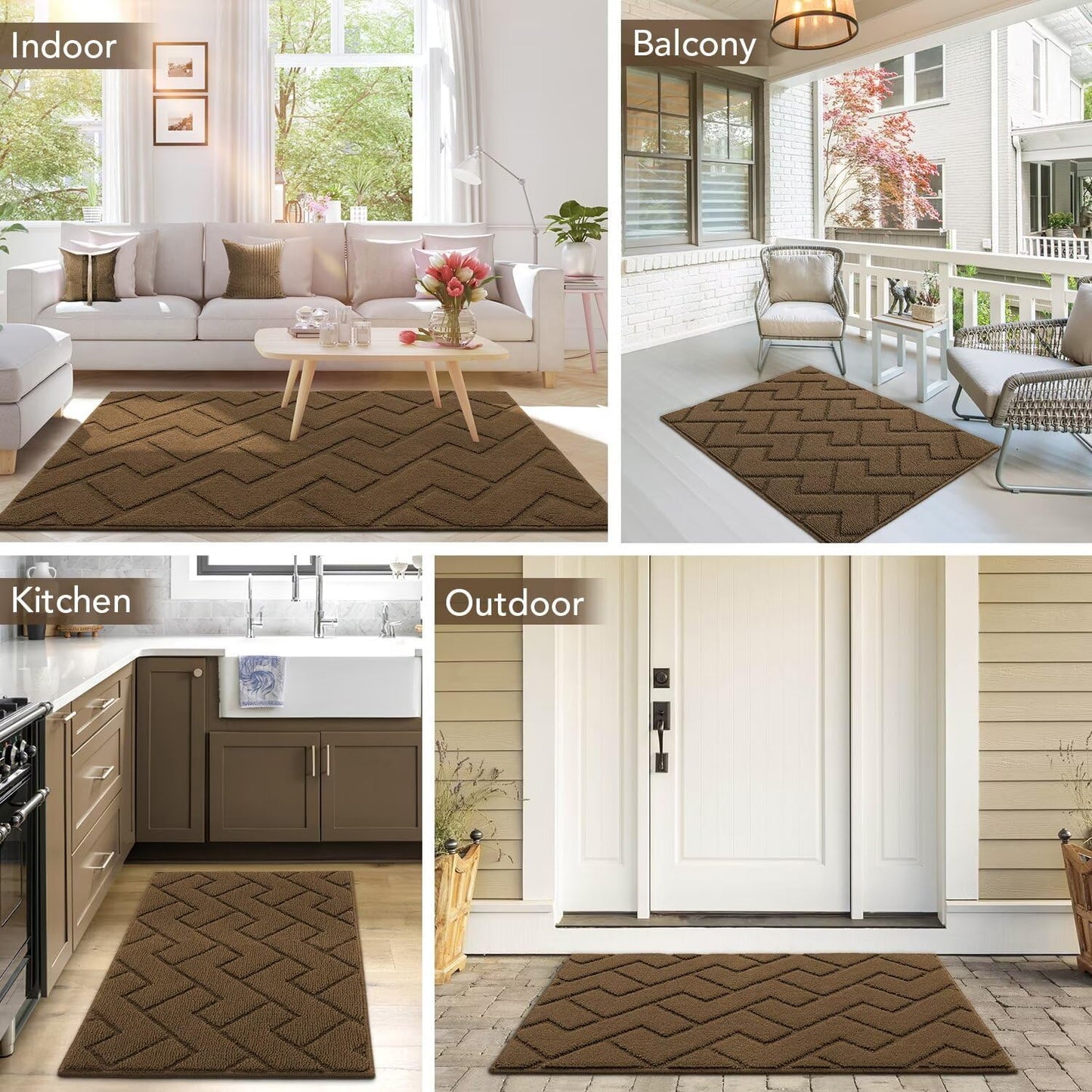 hicorfe Front Door Mat Outside Entrance,32"x40" Absorbent Muddy Dirt Resist Welcome Door Mats