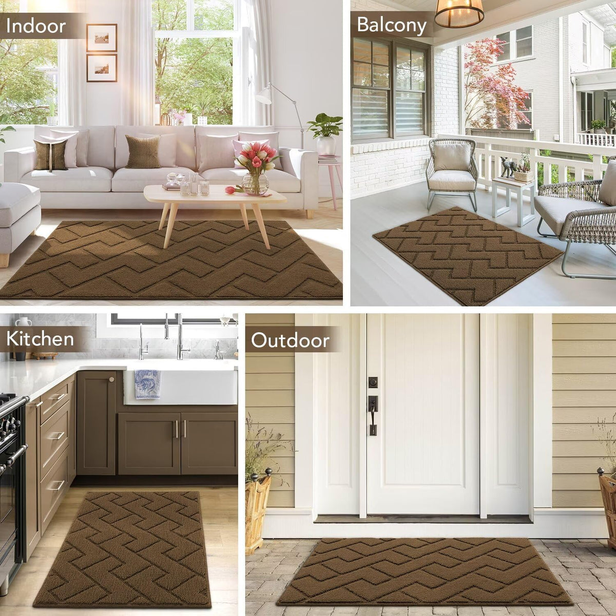 hicorfe Indoor Door Mat,Non Slip Door Mats,32"x48" Front Back Door Mat Rubber Backing,Absorbent