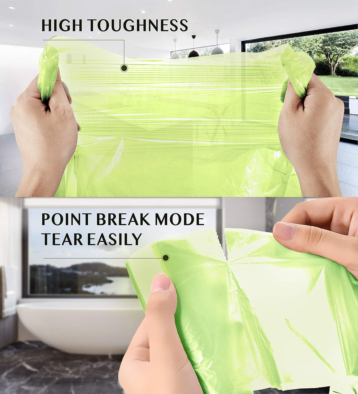 Compostable Trash Bags - FORID 8 Gallon Garbage Bags 150 Count Trash Can Liners 30 Liter Unscented