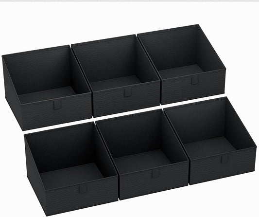 DIMJ Trapezoid Storage Bins for closet shelves, Closet Organzier Bins with Handle, Foldable Closet