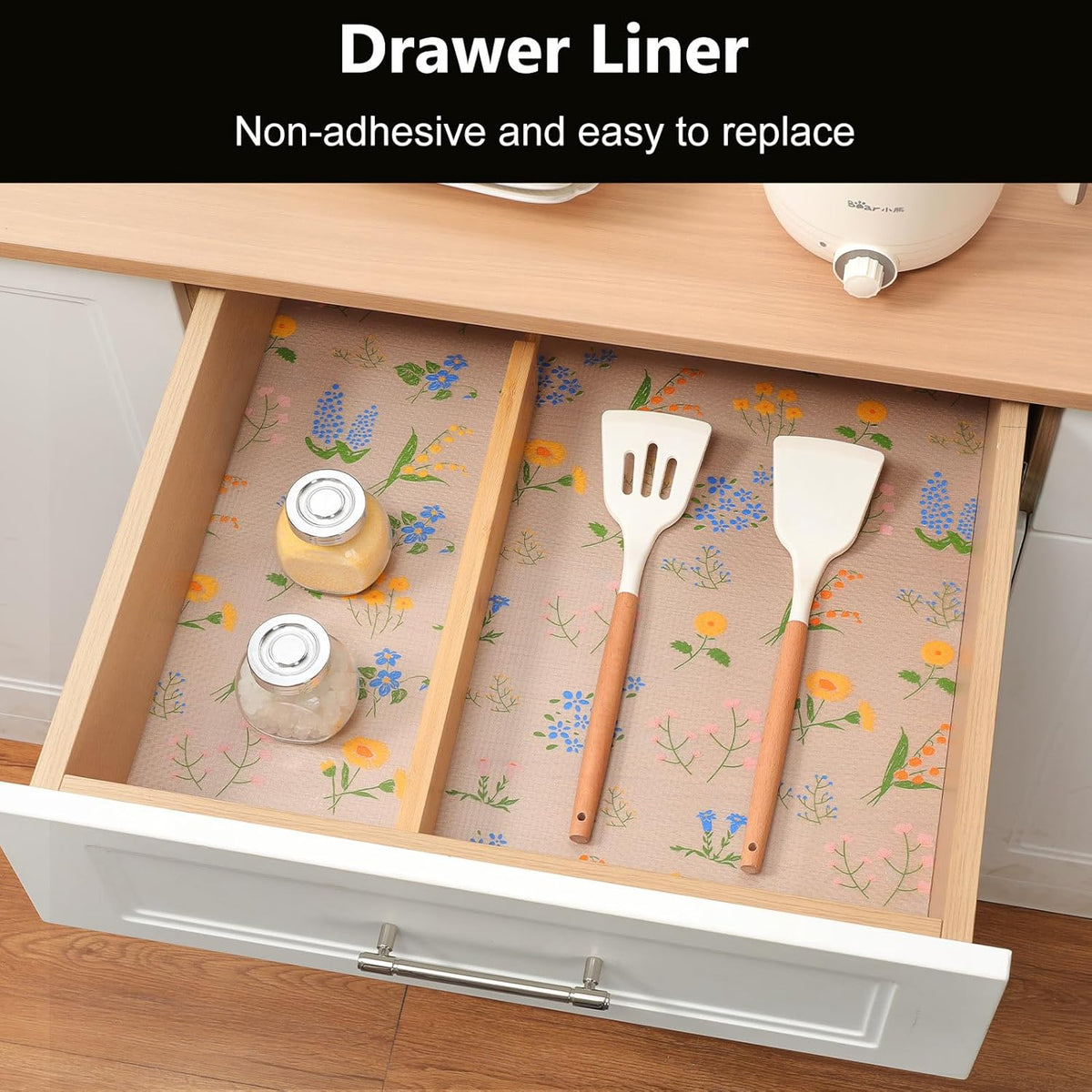 INNOLITES Non-Slip Shelf Liner – Cabinet & Drawer Liner Non-Adhesive – Waterproof Oil-Proof