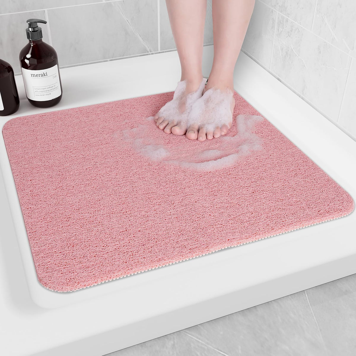 Non-Slip Bathtub Mat, Anti Slip Shower Mat, Fast Drying Bathtub Mats, Foot Scrubber Mat, Anti Slip