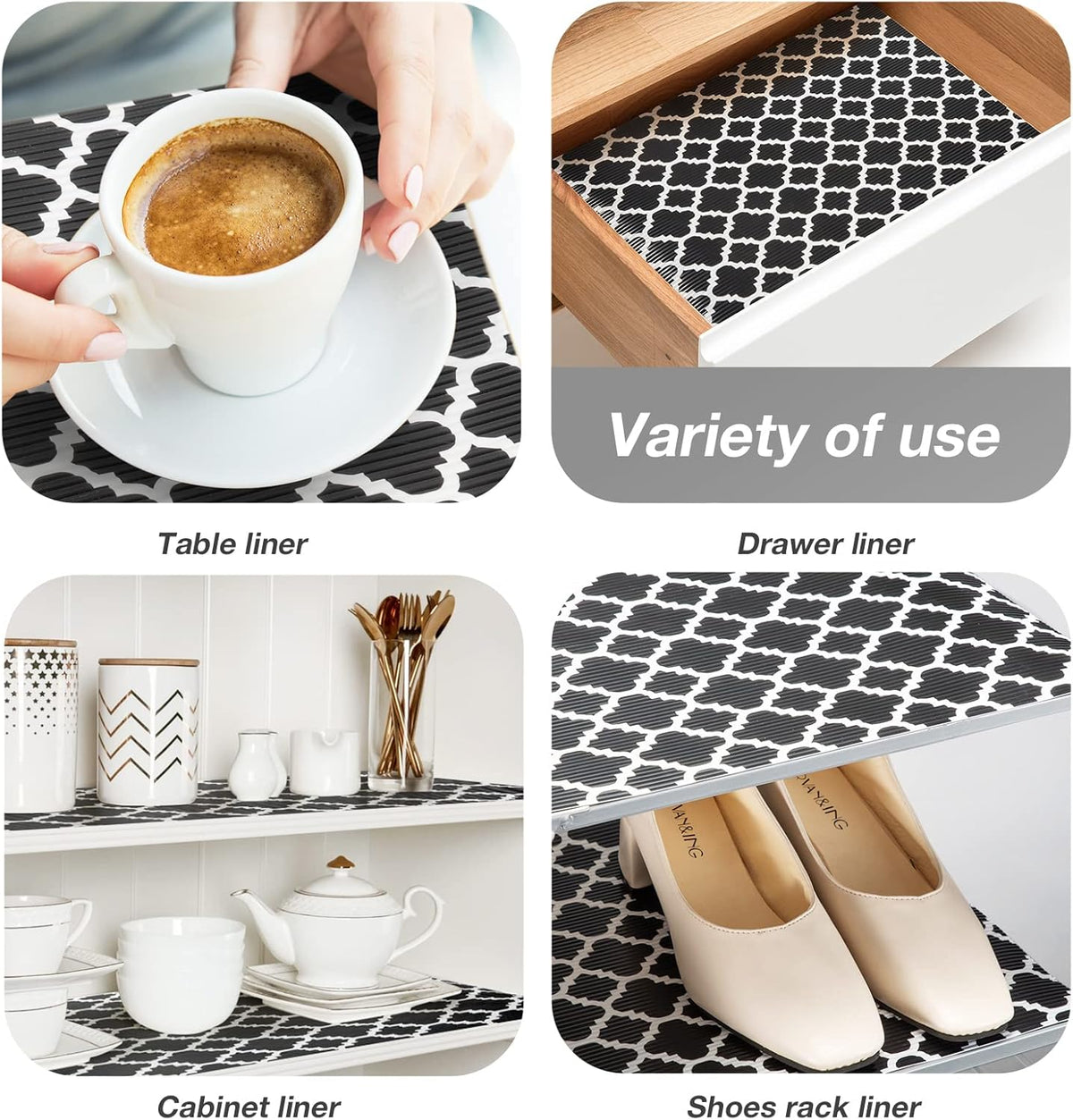 Glotoch Shelf Liners for Kitchen Cabinets 17.5” x 30 ft, Non Slip Drawer Liner, Waterproof Cabinet