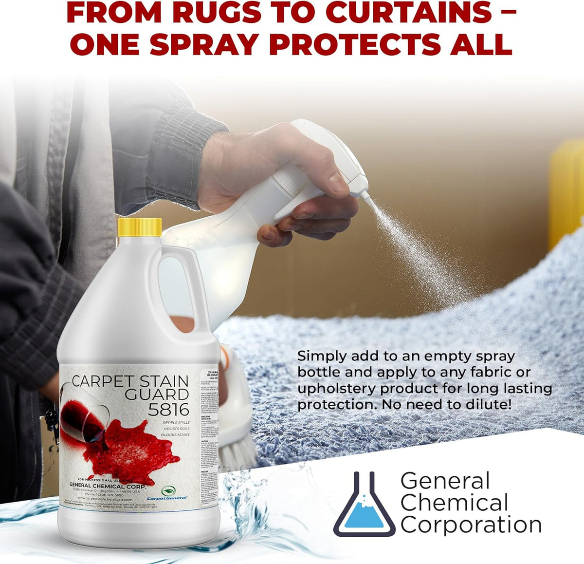 General Chemical Stain Shield Spray - Safe Fabric Protector Spray and Stain Guard 5816 for