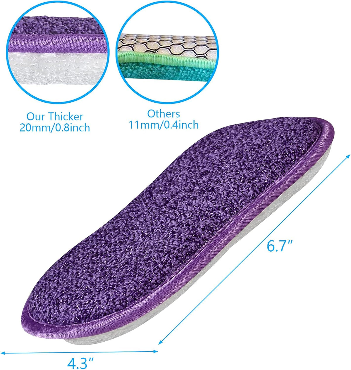 Kitchen Dish Sponge Scrubber Non Scratch, Dishcloth No Odor Reusable Washable Multipurpose Scrub