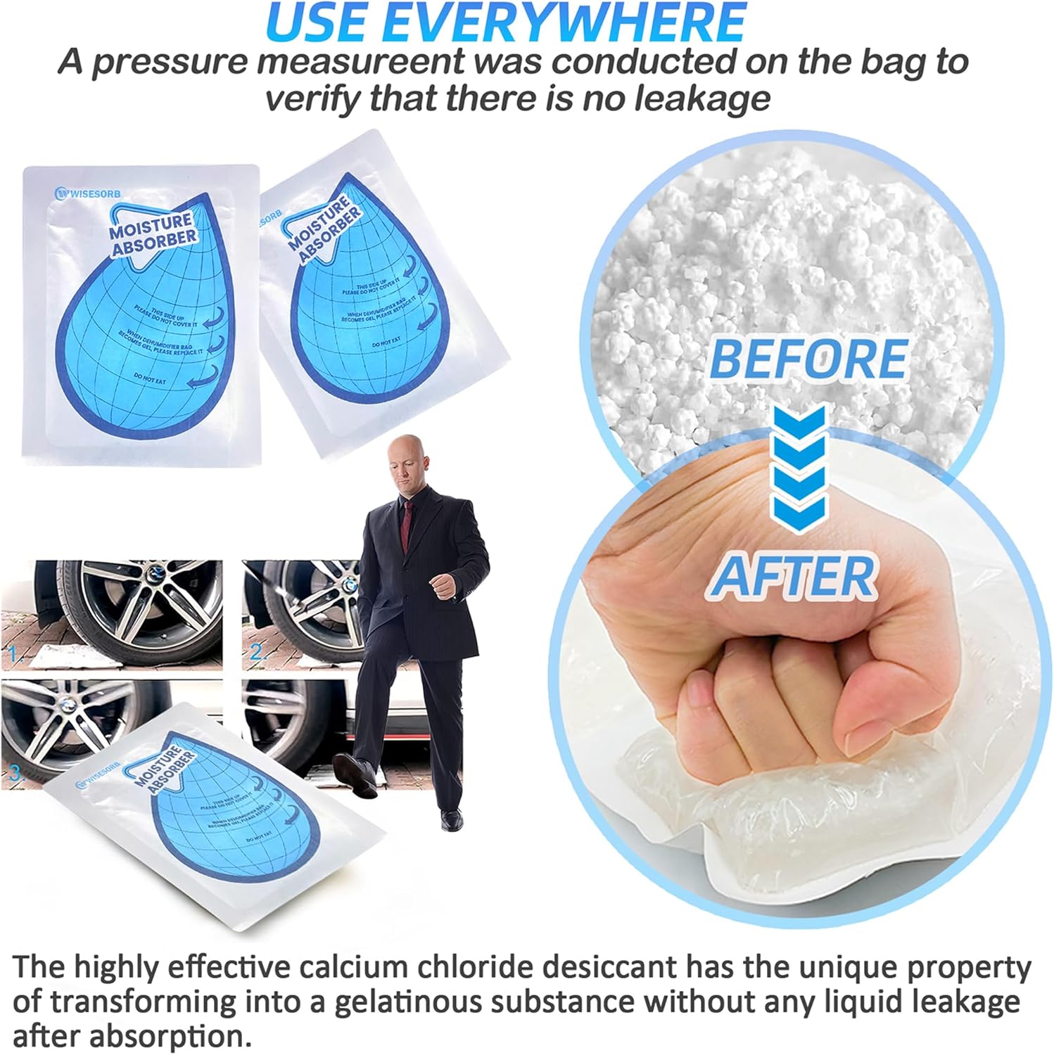 100 Gram 20 Packs Moisture Absorbers, Dehumidifier Bags for Bathrooms, Basements, Rvs, Humidity