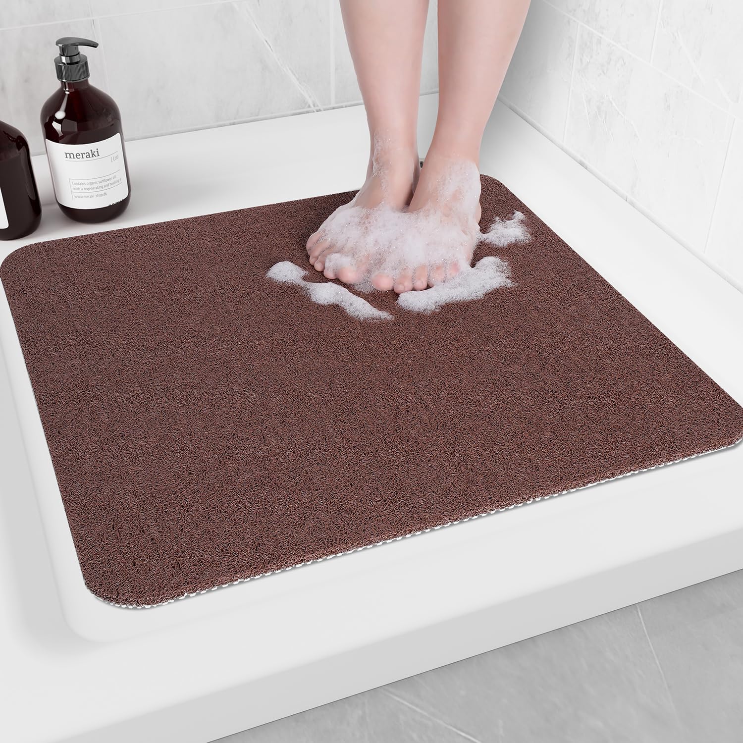 Non-Slip Bathtub Mat, Anti Slip Shower Mat, Fast Drying Bathtub Mats, Foot Scrubber Mat, Anti Slip