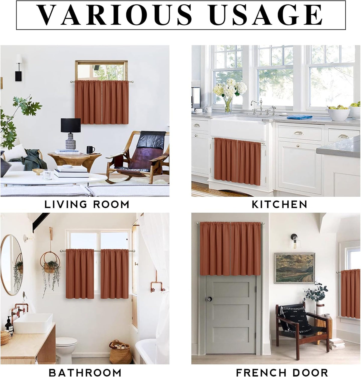 RYB HOME Small Curtains Blackout - Privacy Energy Efficiency Mini Curtains for Kids Bedroom RV