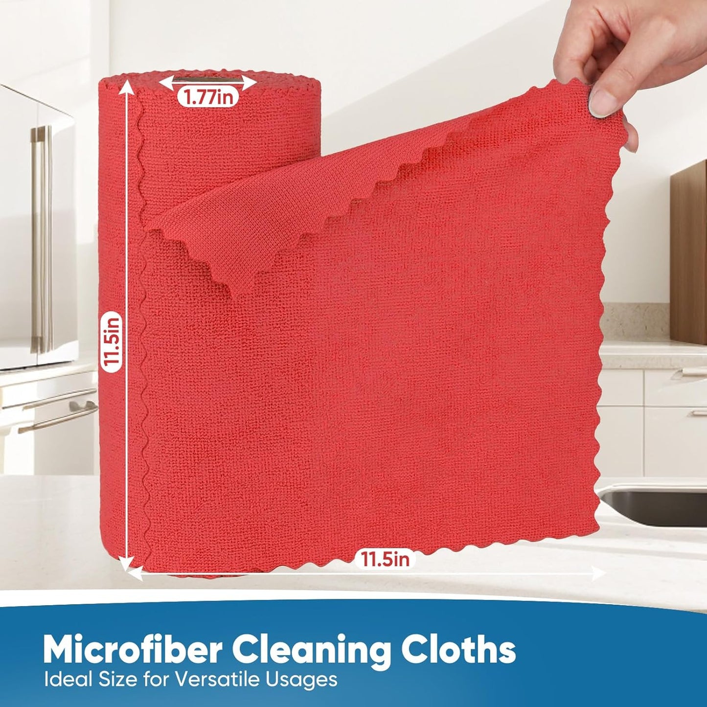 Orighty Microfiber Cleaning Cloths, 75 Sheets Shop Towels, Reusable Paper Towels Shop Rags