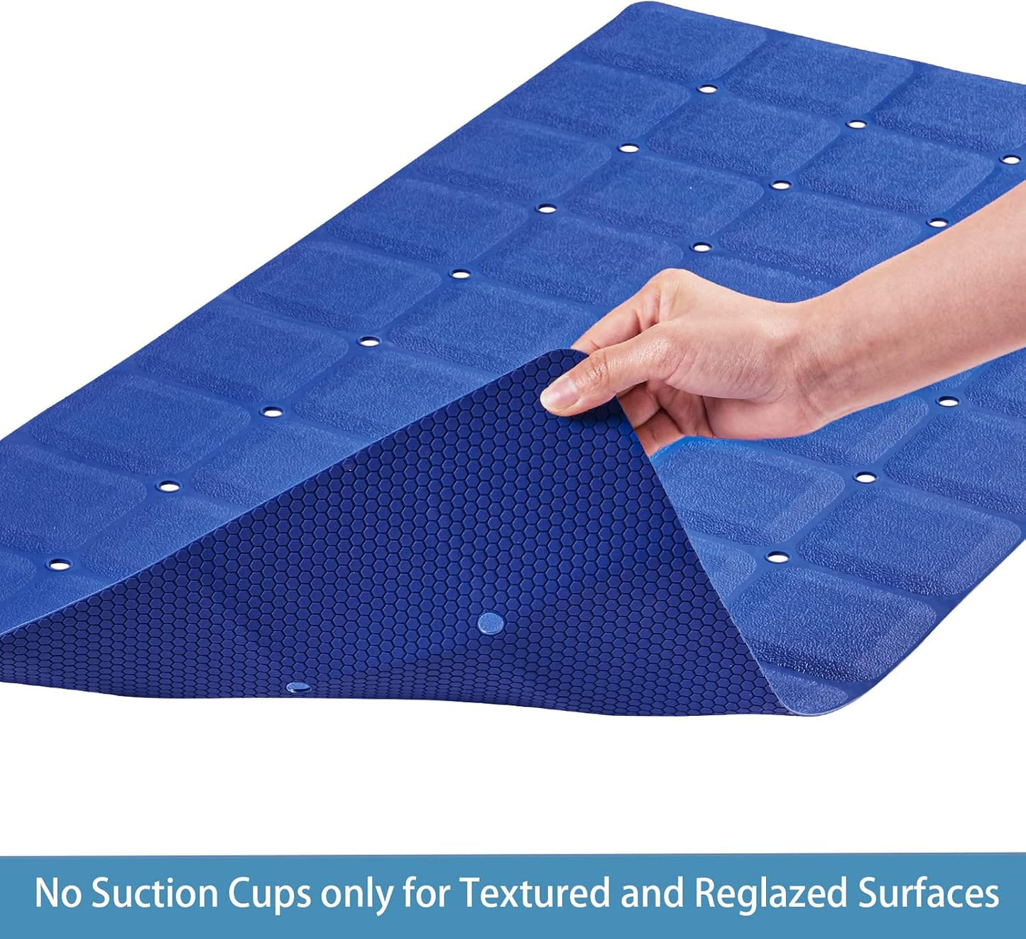 Foldable Silicone Bathtub Mat: Jumbo Size Heavy Duty Safety Bath Mat for Tub Without Suction Cups