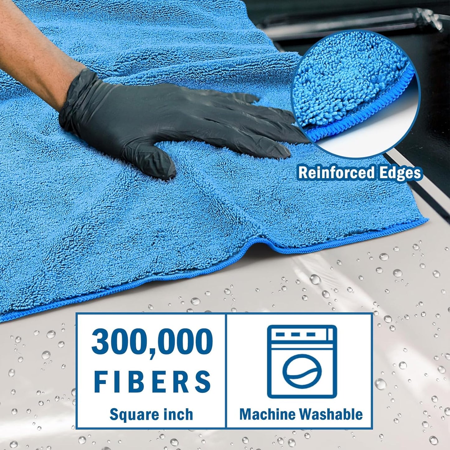 HOMEXCEL Professional Large Microfiber Car Drying Towels 2 Pack, Lint Free, Scratch Free, Highly