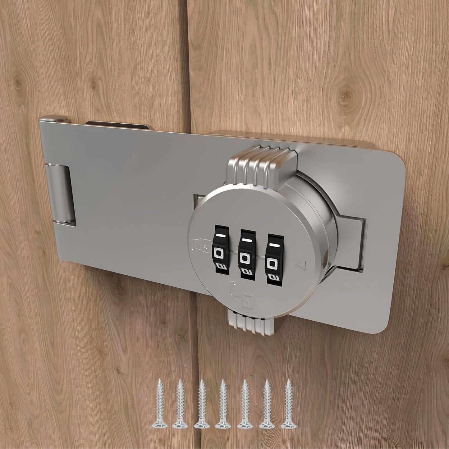 Keyless Combination Lock – 3-Digit Combination Lock for Cabinet Doors – Twist Knob Hasp Latch Lock