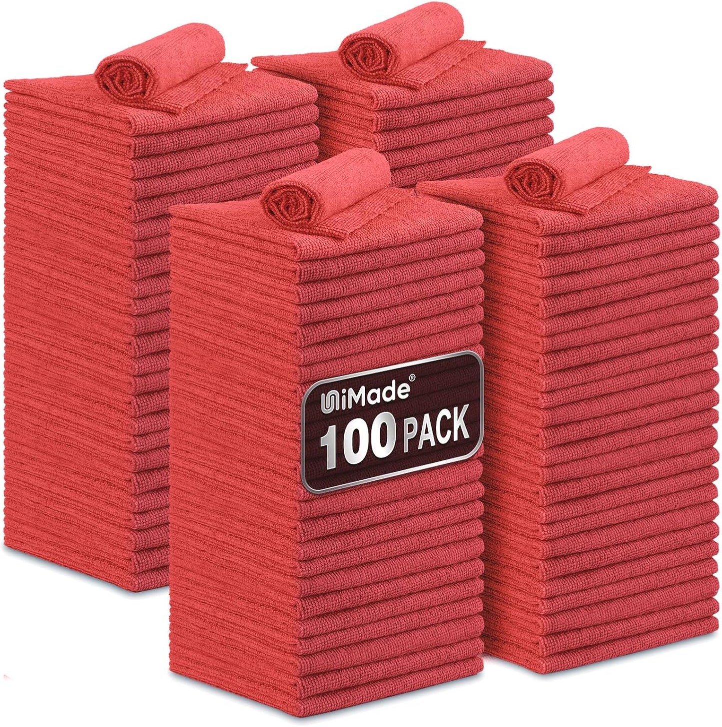 Shop Towels, 100 Pack Commercial Grade Work Rags Microfiber Towels for Cars Cleaning Rag Bulk