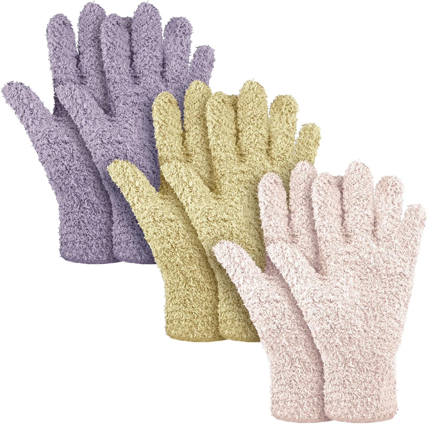 Patelai 3 Pairs Microfiber Plant Dusting Gloves Leaf Cleaning Gloves for Indoor Plants, Blinds