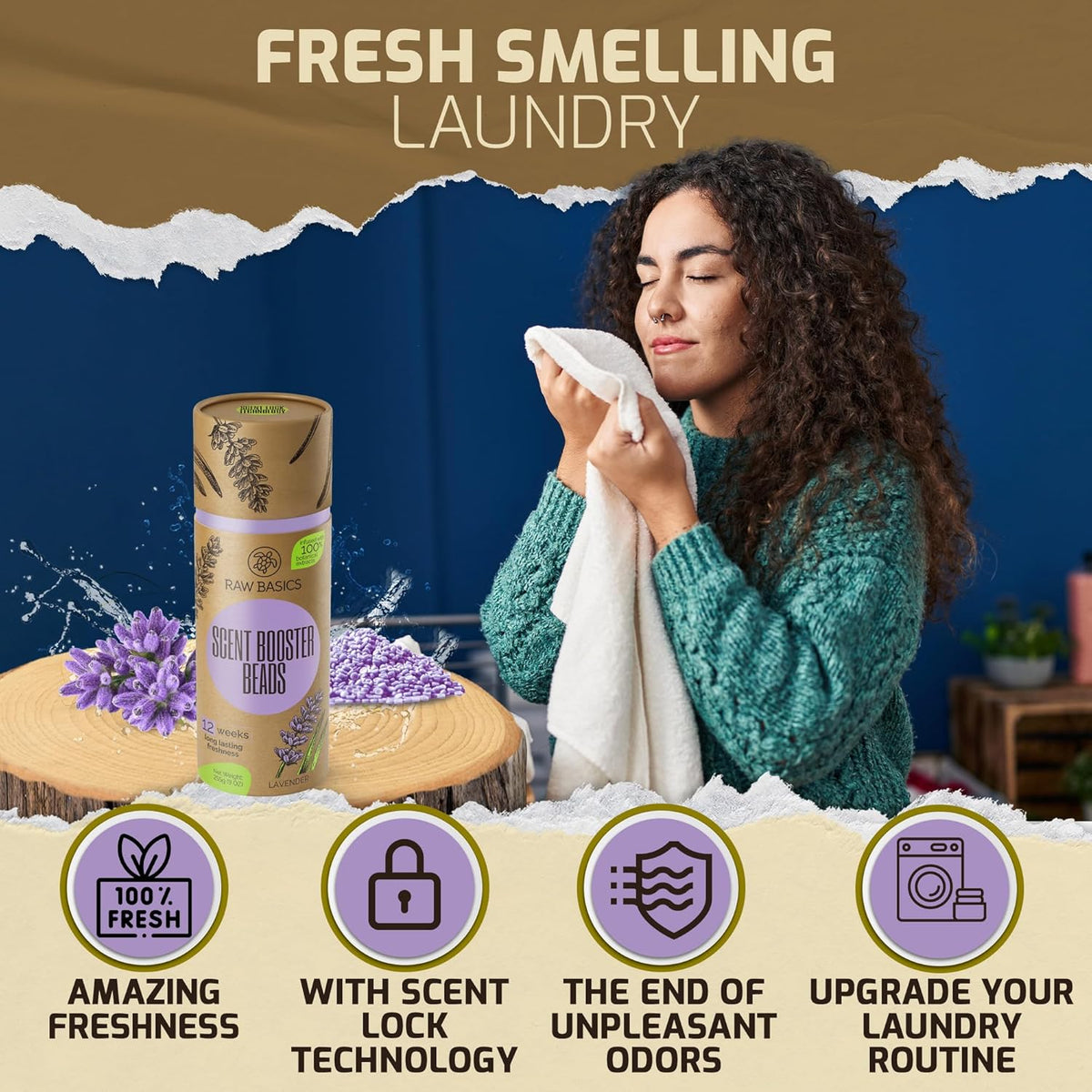 Scent Boosters for Washer, Lavender Aroma - Bulk Laundry Booster Beads and Fabric Smell Deodorizer
