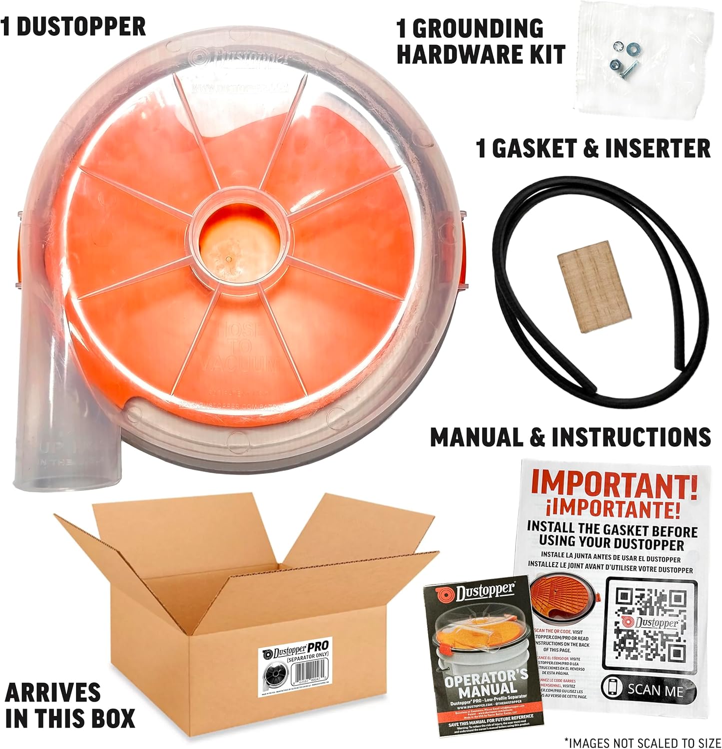 The Dustopper PRO, Separator Only (elbows & hose sold separately). Up to 99.9% efficient