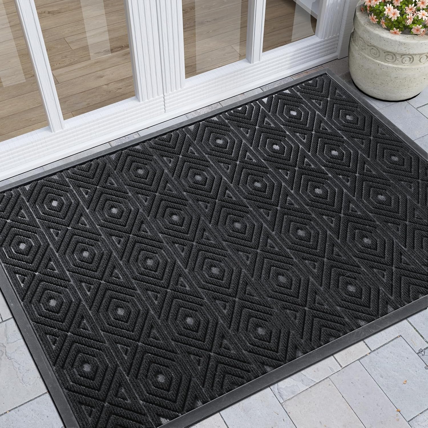 Yimobra Door Mat, Outdoor Indoor Entrance Welcome Mat, Heavy Entry Front Door Mat, Stain & Fade