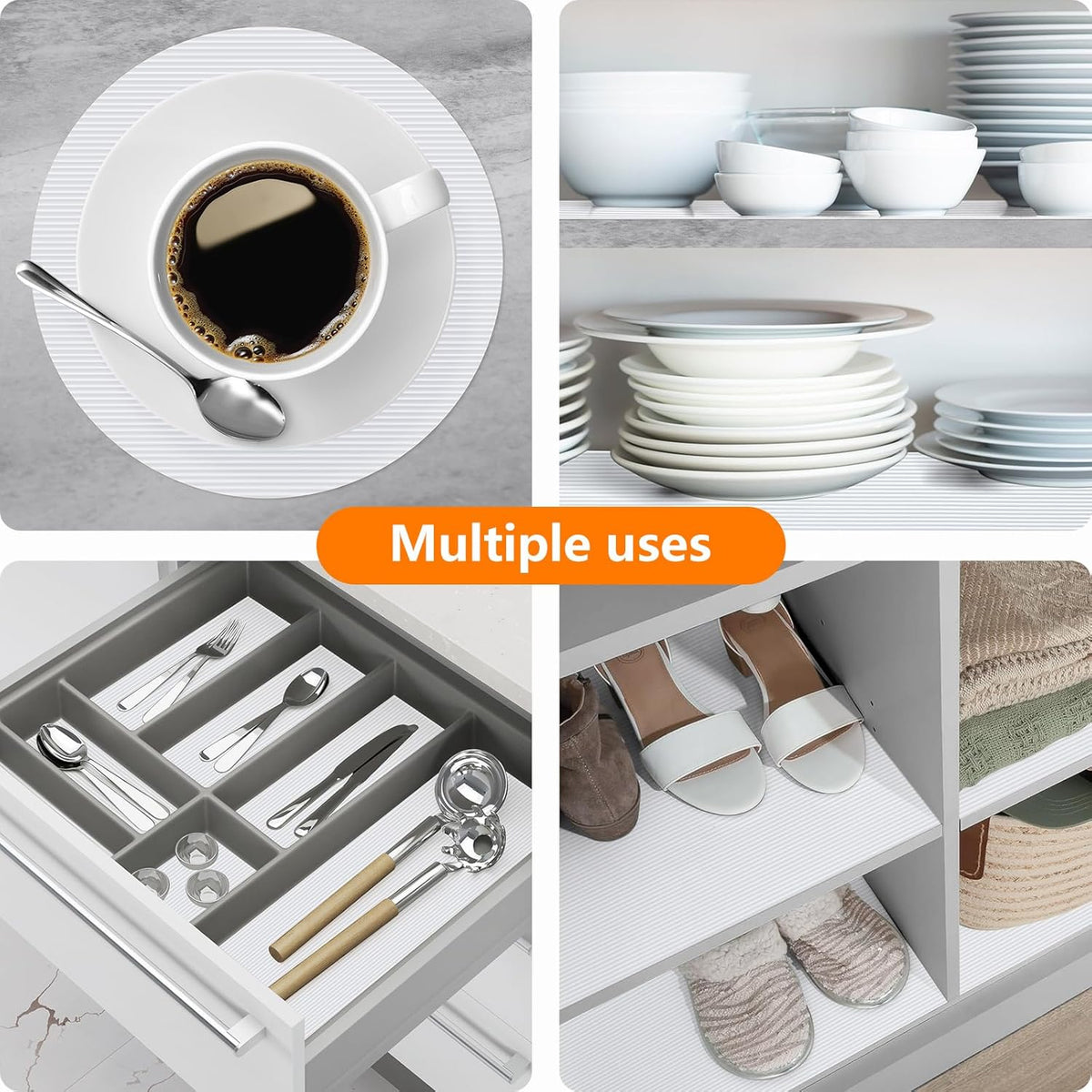 Shelf Liners for Kitchen Cabinets Drawer Liner Non Adhesive Cupboard Mat EVA Material Waterproof