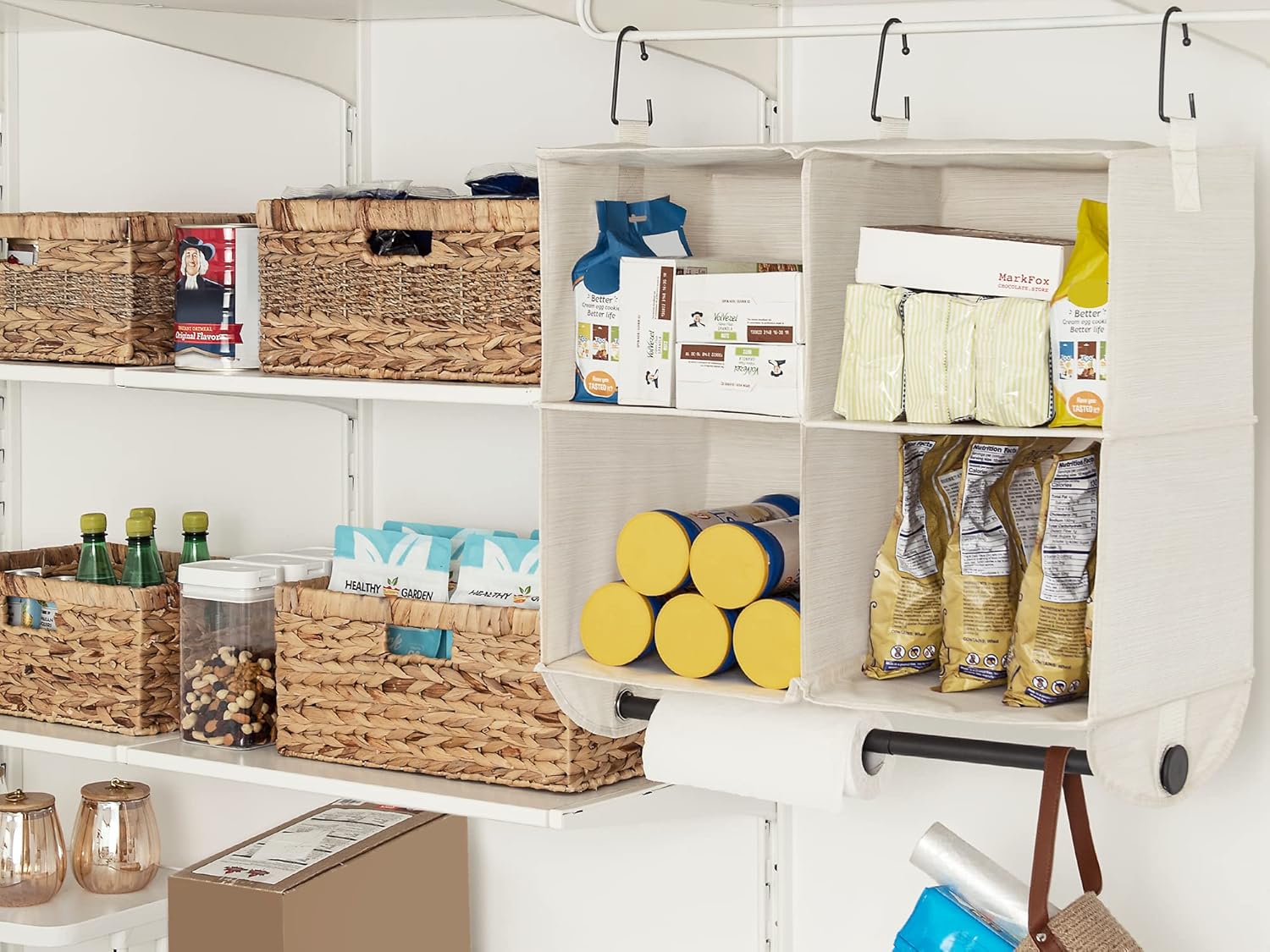 StorageWorks Hanging Closet Organizer with Metal Rod, 4-Section Closet Organizers and Storage